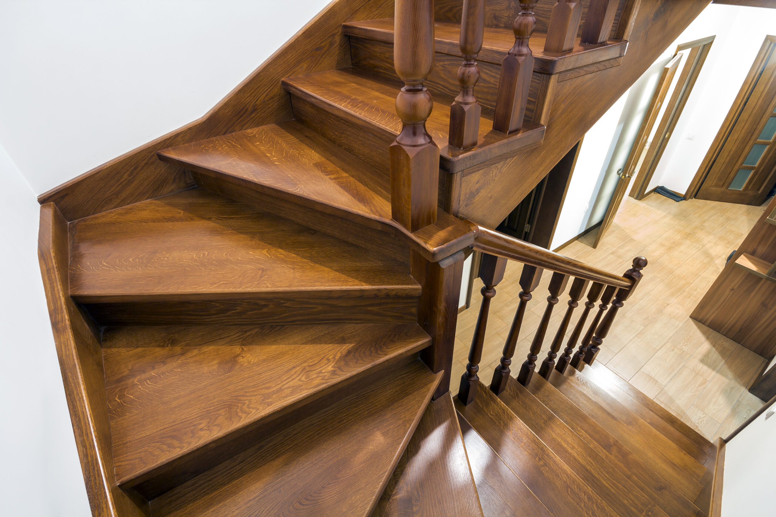 hardwood stair refinishing Connecticut before and after image